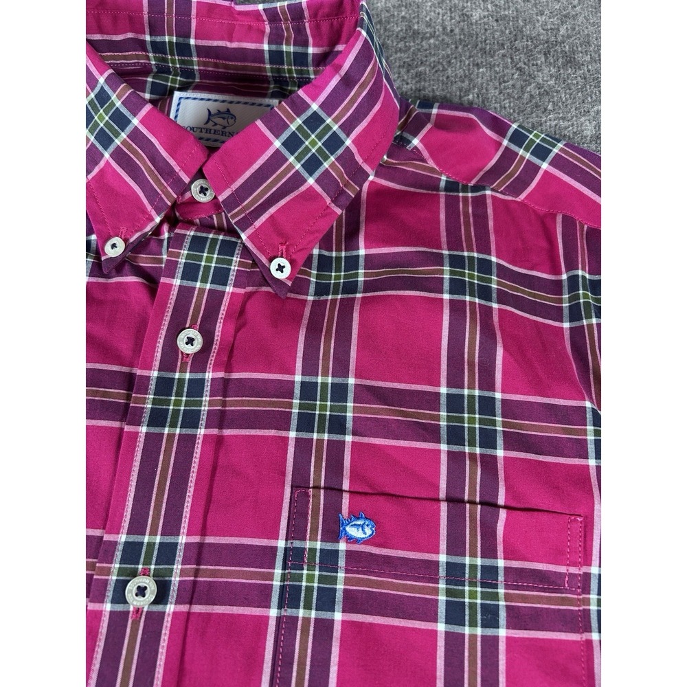 Southern Tide Shirt Mens Small Pink Plaid Classic Fit Long Sleeve Casual